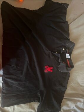 Psycho Bunny Black Polo with Red Bunny Crest